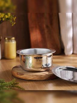 FNS - NuChef Triply Stainless Steel Tope with Lid Food Grade Milk Pot