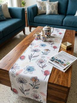 Akira Furnishings - Floral Printed Centre Table Runner (4 Seater)