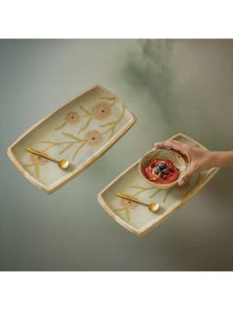 Ellementry - Forever Blooms Platter Small (Set Of 2)