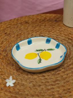 WEAVING HOMES - Lemon Handmade Dessert Plate for Serving