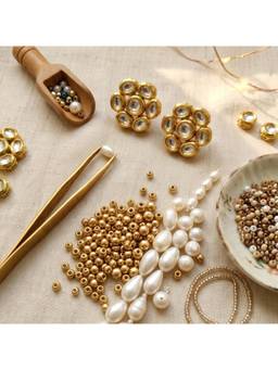 Ruby Raang Studio - White Kaliyan Kundan Stud Earrings