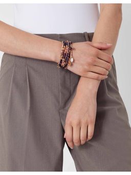 Accessorize London - Womens Multi-Color Amber 9 Stretch Bracelet Pack