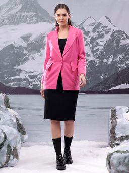KOTTY - Women's Pink Relaxed Fit Overcoat