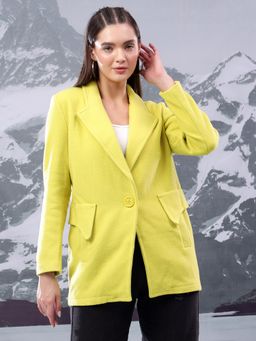 KOTTY - Women's Green Relaxed Fit Overcoat