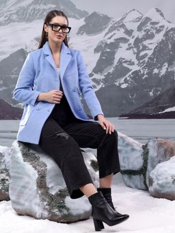 KOTTY - Women's Longline Double-Breasted Classic and Timeless Elegance Overcoat