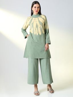 SHOWOFFFF - Women's Green Dyed Co-Ord (Set of 2)