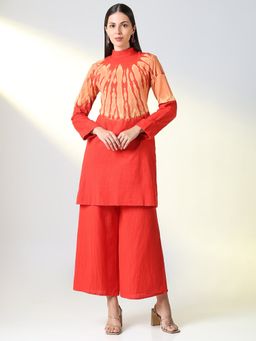 SHOWOFF - Women's Red Dyed Co-Ord (Set of 2)