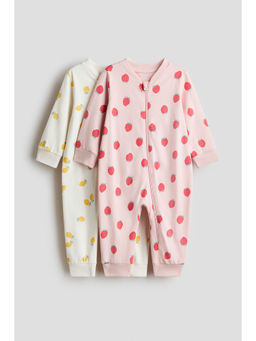 H&M - Kids Multi-Color 2-Pack Cotton Sleepsuits