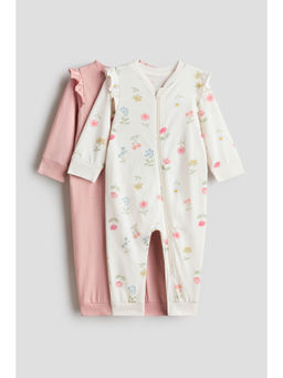 H&M - Kids Multi-Color 2-Pack Cotton Sleepsuits