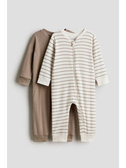 H&M - Kids Multi-Color 2-Pack Cotton Sleepsuits