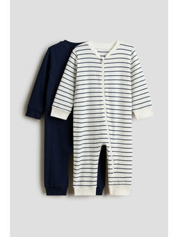 H&M - Kids Multi-Color 2-Pack Cotton Sleepsuits
