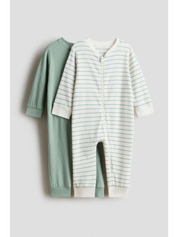 H&M - Kids Multi-Color 2-Pack Cotton Sleepsuits