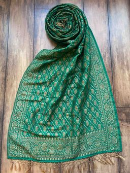 Umay Benaras - Green Moonga Batik Dupatta