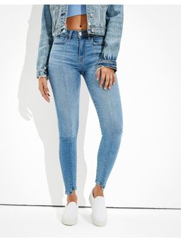American Eagle - Women Blue Next Level Ripped High Waisted Jeans