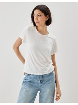 American Eagle - Women White Soft & Sexy Crew Neck T-Shirt