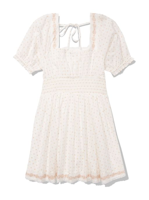 Buy American Eagle Women White Floral Puff-sleeve Corset Mini Dress Online Buy American Eagle Women White Floral Puff-sleeve Corset Mini Dress Online