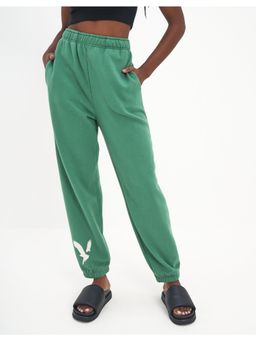 American Eagle - Women Green Fleece Boyfriend Jogger