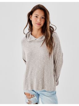 American Eagle - Women Grey Plush Hoodie