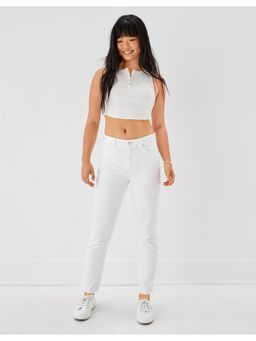 American Eagle - Women White Mom Jeans