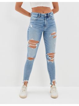 American Eagle - Women Blue Ne(x)t Level Ripped High-Waisted Jeans