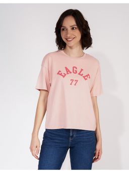 American Eagle - Women Pink Typography Tee