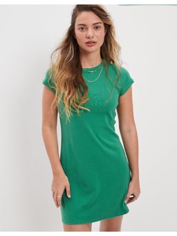 American Eagle - Women Green Hey Baby Tee Mini Dress