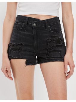American Eagle - Women Black Denim Mom Short