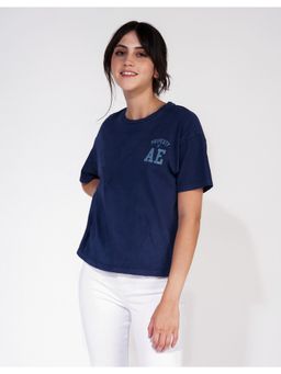 American Eagle - Women Blue Graphic T-Shirt