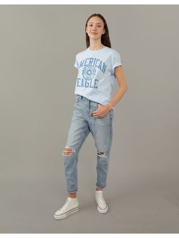 American Eagle - Women Blue Short-Sleeve Graphic T-Shirt