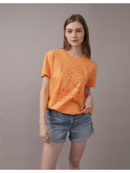 American Eagle - Women Orange Short Sleeve Graphic Tee
