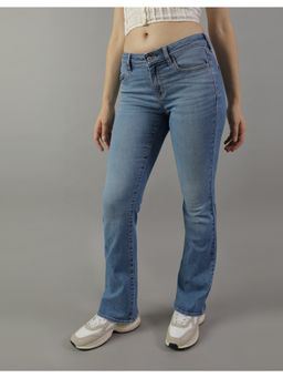 American Eagle - Women Blue Next Level Low-Rise Kick Bootcut Jean