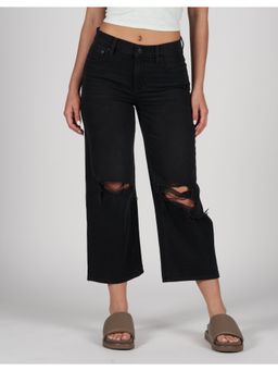 American Eagle - Women Black 90S Wide-Leg Crop Jeans