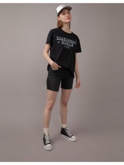 American Eagle - Women Black Printed Casual T-Shirt