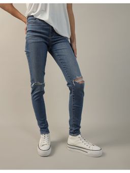 American Eagle - Blue Next Level High Waisted Ripped Jeans