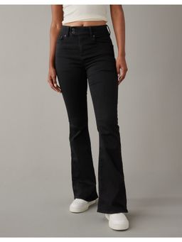 American Eagle - Women Black Next Level Super High-Waisted Flare Jean