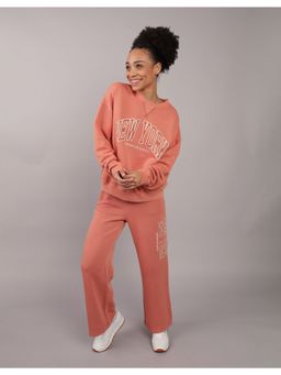 American Eagle - Women Peach Relaxed Crew Neck Sweatshirt