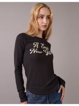American Eagle - Women Black Full Sleeve T-Shirt