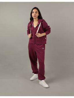 American Eagle - Women's Wine Zip-Up Sweatshirt