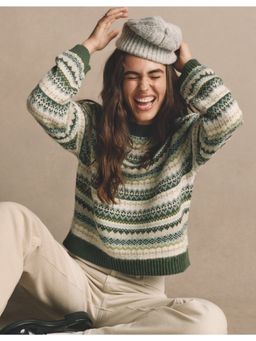 American Eagle - Green Woven Regular Fit Sweater