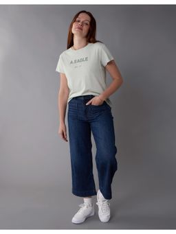 American Eagle - Women Green Solid Half Sleeves T-Shirt