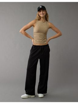 American Eagle - Women Black Low-Rise Pull-On Poppy Trouser