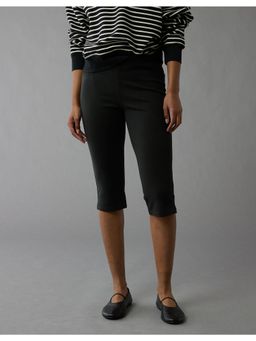 American Eagle - Women Black Stretch Low-Rise Capri