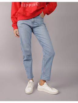 American Eagle - Women Blue Solid Regular Fit Jeans