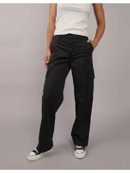 American Eagle - Women Black Solid Straight Fit Cargo