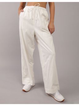 American Eagle - Women White High-Waisted Wide-Leg Pant
