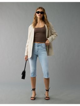 American Eagle - Womens Blue Next Level High Waist Capri Jeans