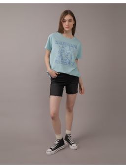American Eagle - Blue Printed Regular Fit T-Shirt