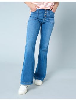 American Eagle - Women Blue Next Level High-Waisted Skinny Kick Jeans
