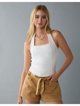 American Eagle - Women White Corset Tank Top