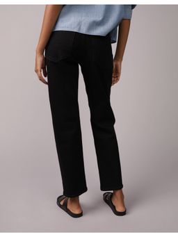 American Eagle - Women Black Stretch Super High-Waisted Ankle Straight Jeans